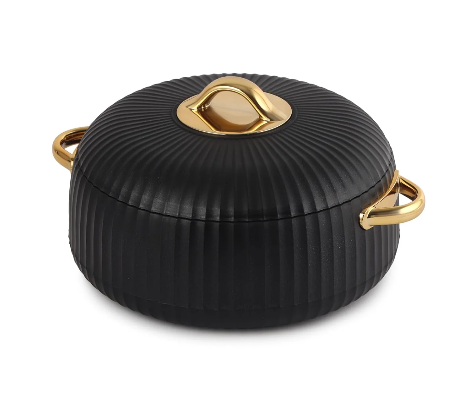 Cello Aurum Luxury Inner Stainless Steel Insulated Hot-pot 2500ml, Black | Easy Grip Lid & Frim Twist Lock | BPA-Free, Durable, Suitable for Hot & Cold | Hot Box for Kitchen | Hot Pot for Home