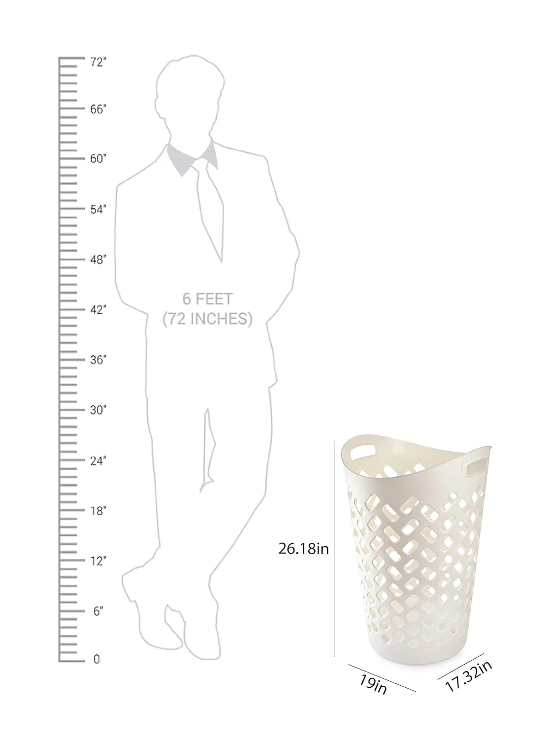 CELLO Flexi Multipurpose Plastic Laundry Basket 50 Ltrs | Lightweight and Portable | Storage Organizer | Convenient Handling | Useful For Storing Clothes, Toys, Books - Image 3