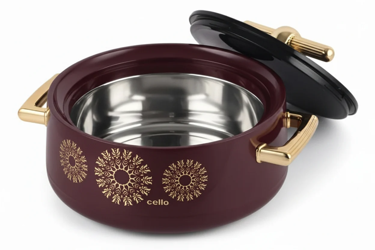 Cello Jewel 2500ml Insulated Inner Steel Casserole for Roti, Hotpot Serving Bowl with Lid Serve Casserole - Image 2