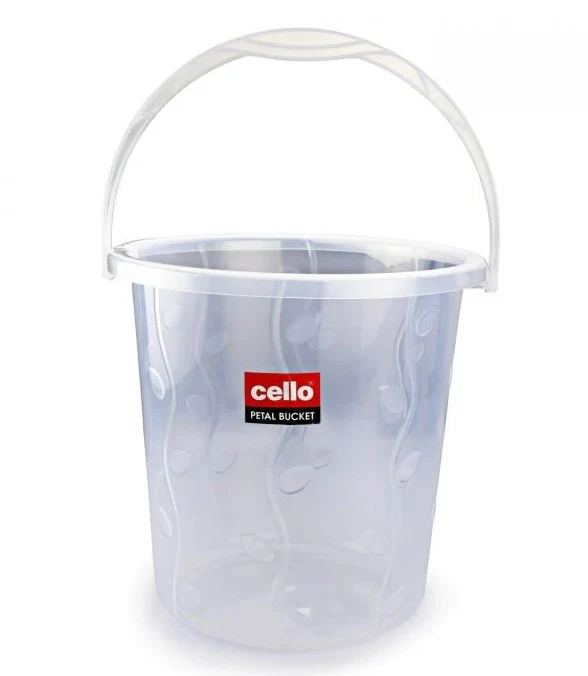 Cello Plastic Bucket Petal | 25 Liters | Light Weight and Easy to Carry | Strong and Durable Buckets | Perfect for Use in Bathrooms, Kitchen & Wet Utility Areas