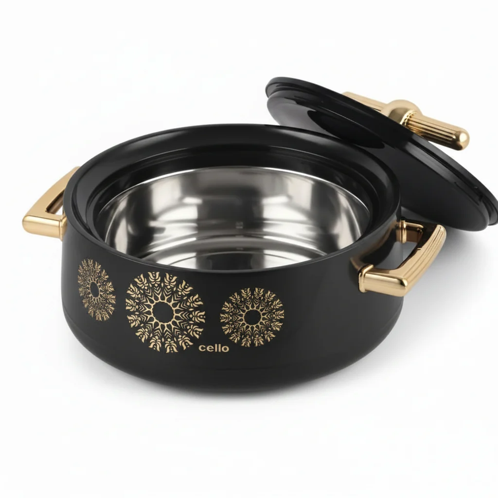 Cello Jewel 2500ml Insulated Inner Steel Casserole for Roti, Hotpot Serving Bowl with Lid Serve Casserole - Image 2