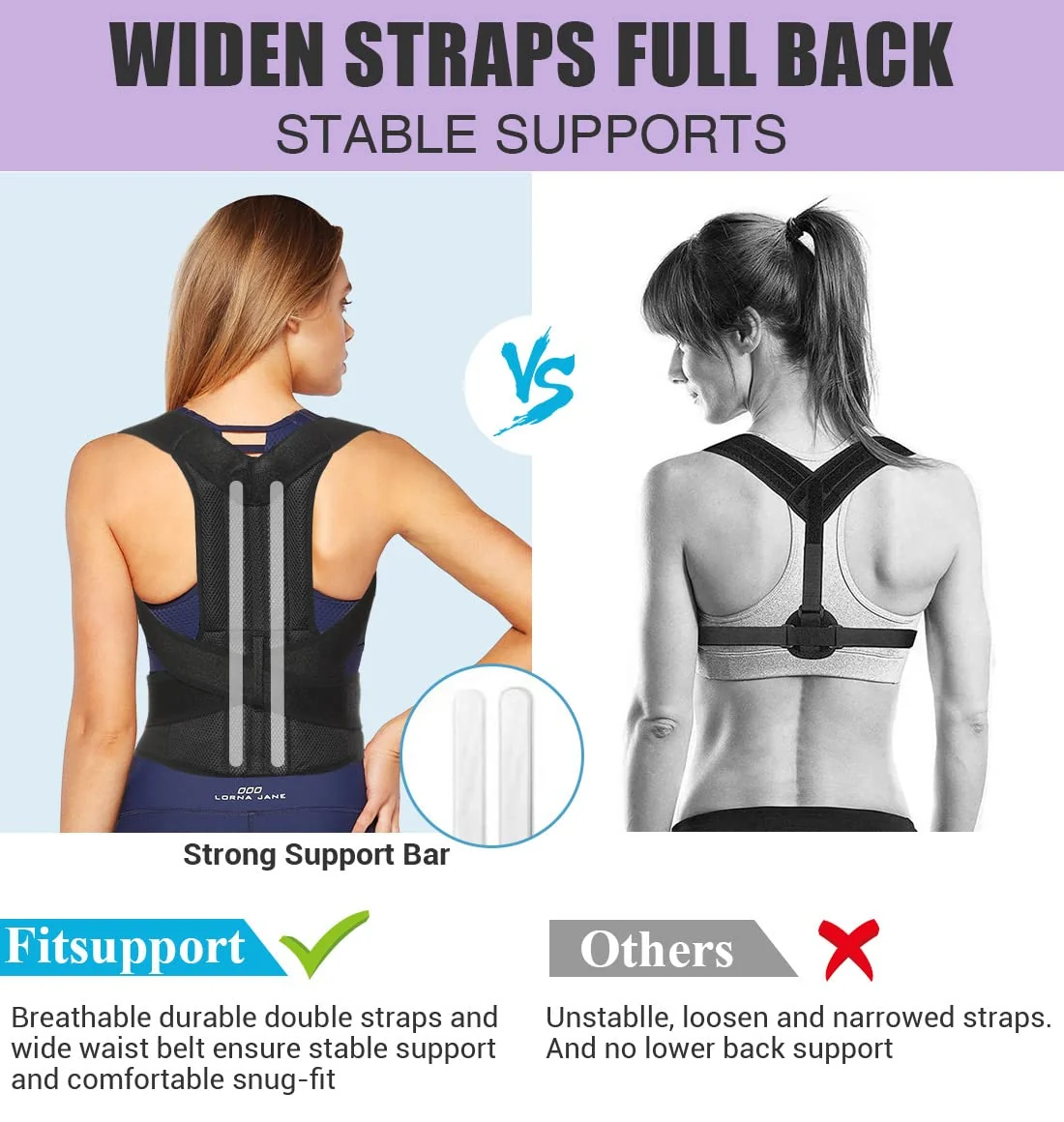 Back Brace Posture Corrector for Women and Men Back Lumbar Support Shoulder Posture Support for Improve Posture Provide and Back Pain Relief Large Size - Image 3