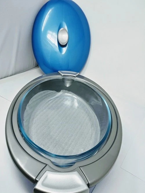 INDIT Oval Glass 2400ML Food Server Color Blue - Image 2