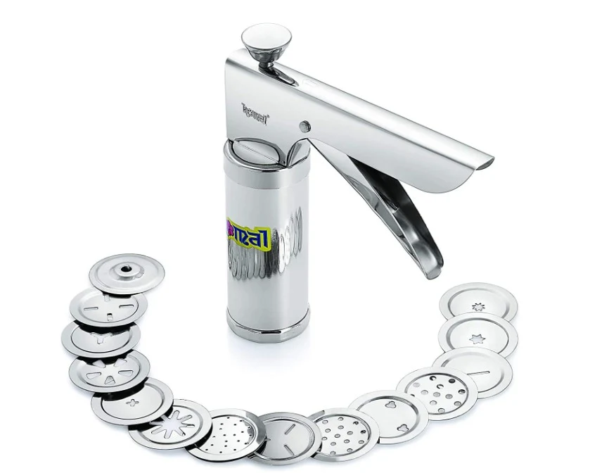 TABAKH Stainless Steel Kitchen Express/Kitchen Press/Noodles/Murukku Maker With 15 Jalies