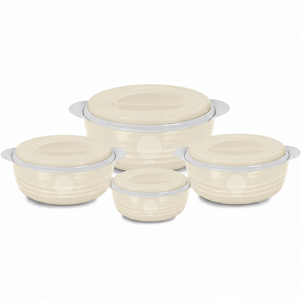MILTON Aspire 4 Pcs. Hot Pot Set Limited Edition (500ml, 1000ml, 1500ml and 2500ml), Ivory