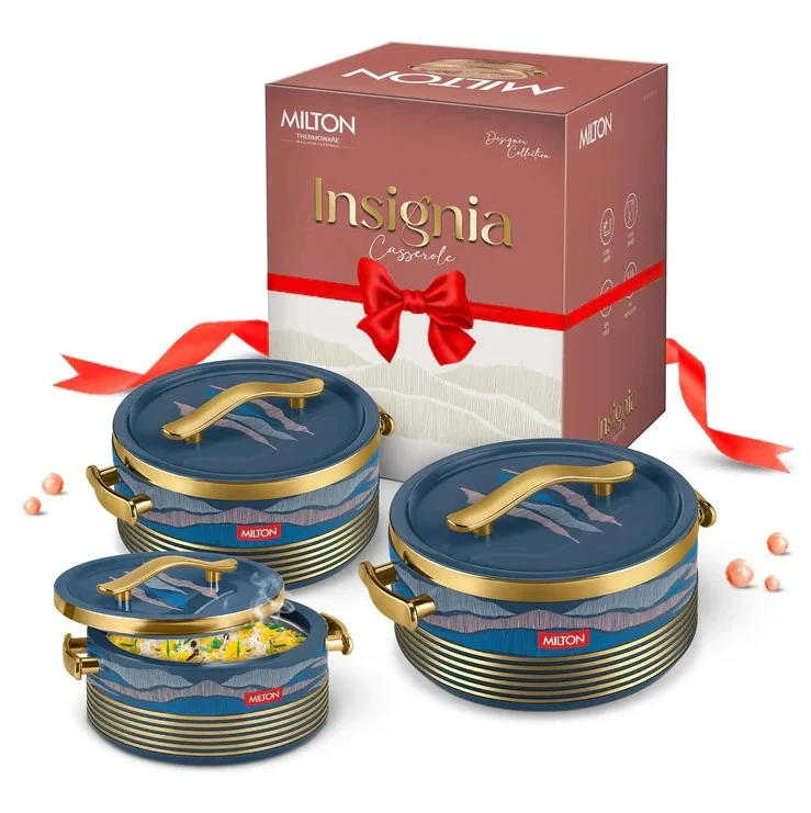 MILTON Casserole Insignia Senior Set  3 Pcs Set Hotpot (1000ml, 1500ml and 2500ml)