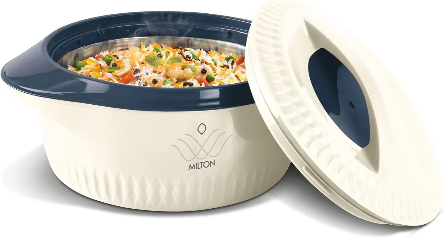 MILTON Royal 1500 Insulated Inner Stainless Steel Casserole, 1.27 litres | BPA Free | Food Grade | Easy to Carry | Easy to Store | Ideal for Chapatti | Roti | Curd Maker
