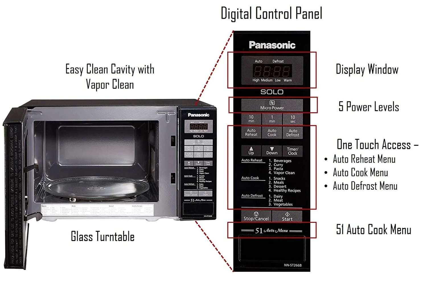 Panasonic NN-ST266B 20 Liter Microwave Oven, 220V - Image 2