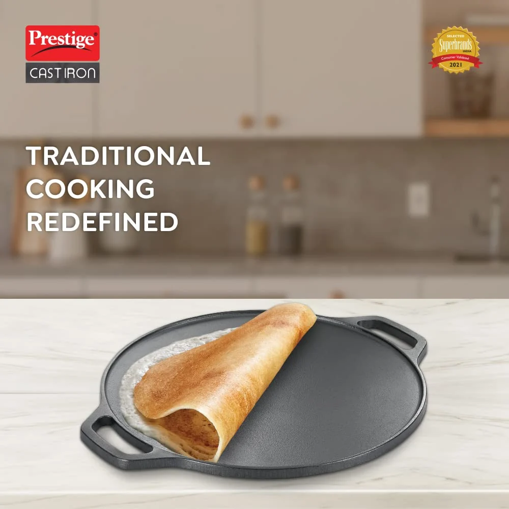 Prestige 30cm Cast Iron Dosa Tawa, Super Durable, 12-Inch - Image 2
