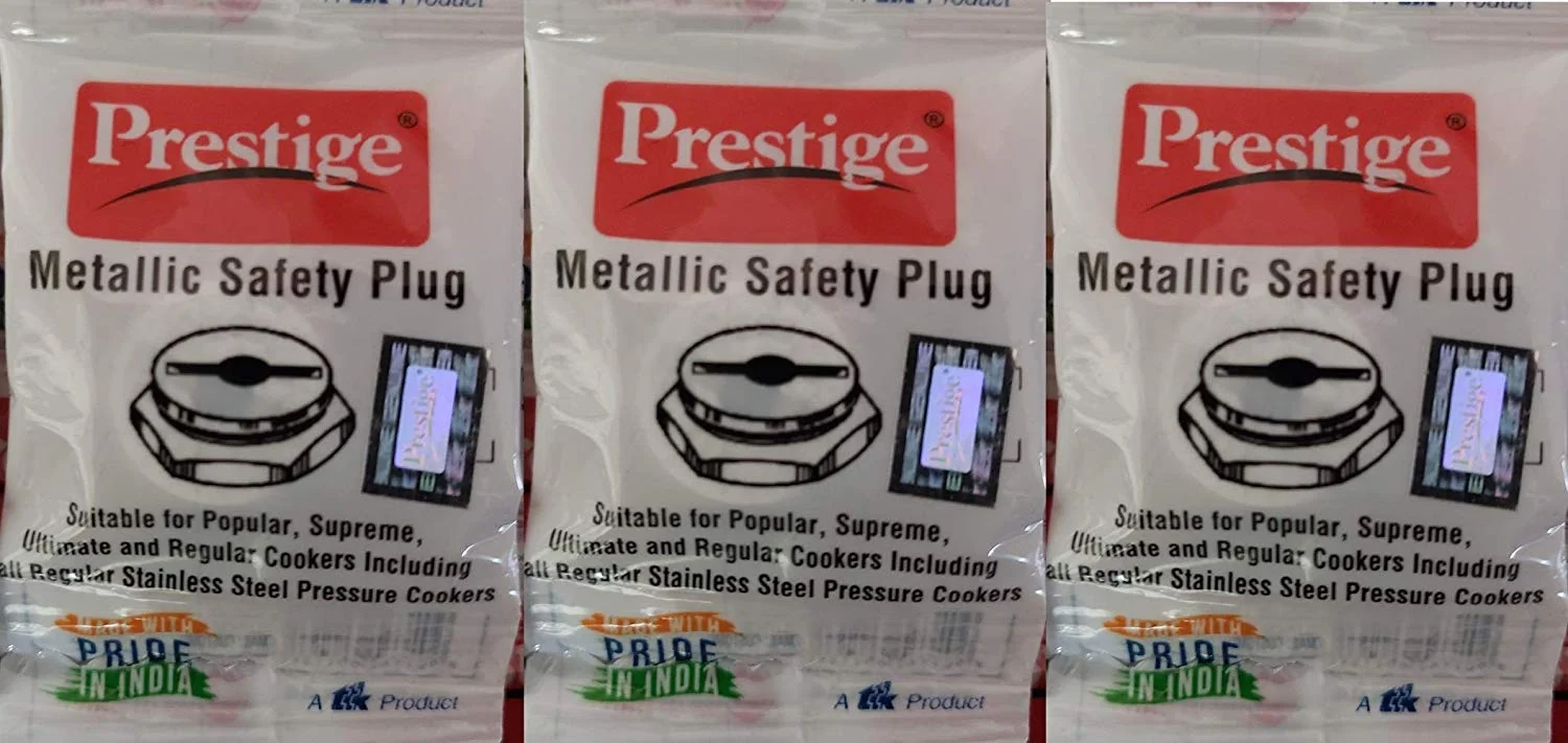 Prestige Metallic Safety Plug Valve For Popular, Triply, Ultimate, Popular+ Aluminum Stainless Steel Pressure Cookers, 3-Pack - Image 2
