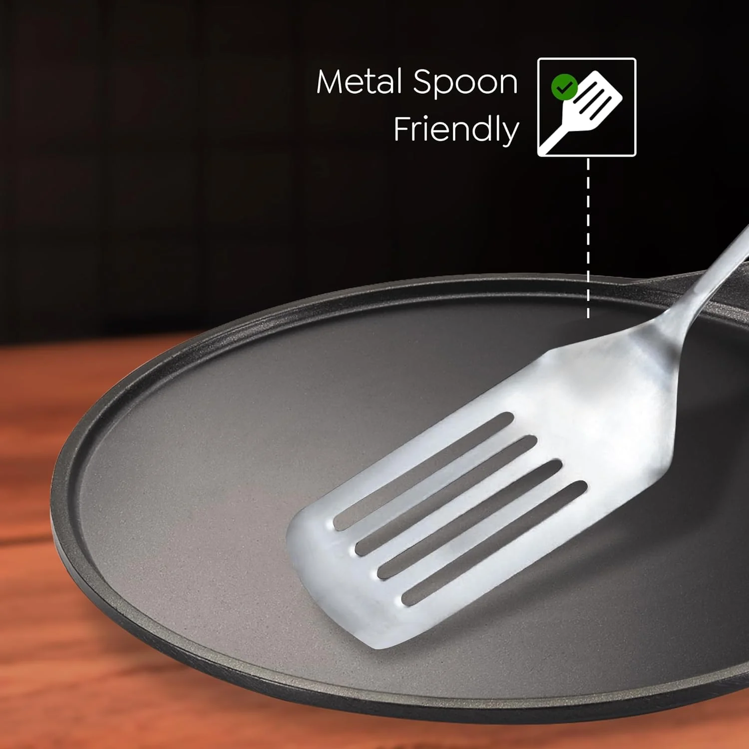 Prestige Omega Die-Cast Plus Aluminum Non-Stick Dosa Tawa 27cm - Image 4