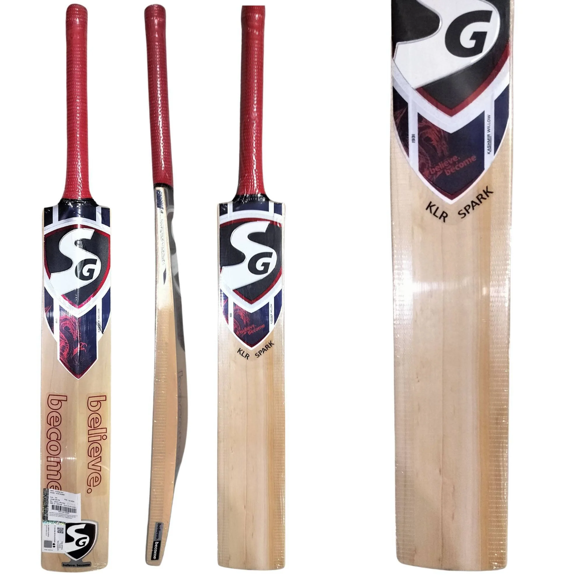 SG KLR Spark Kashmir Willow Leather Ball Cricket Bat Adult Size - Short Handle (Cover Included) - Image 4