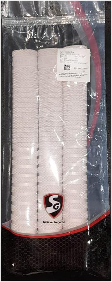 SG White Hexa Cricket bat Grip Pack of 3 - Image 2