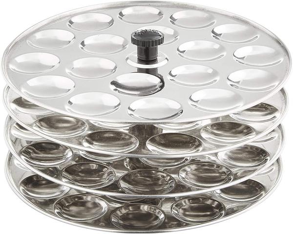 TABAKH 4-Rack Stainless Steel Idli Stand, Makes 72 Mini Idlys of 1" Diameter