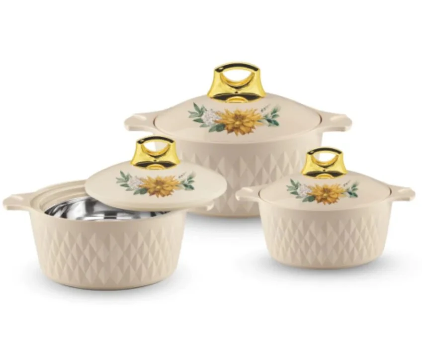 TABAKH Diamond Thermo Casserole Set of 3 Pcs (2500ml, 3500ml, 5000ml)