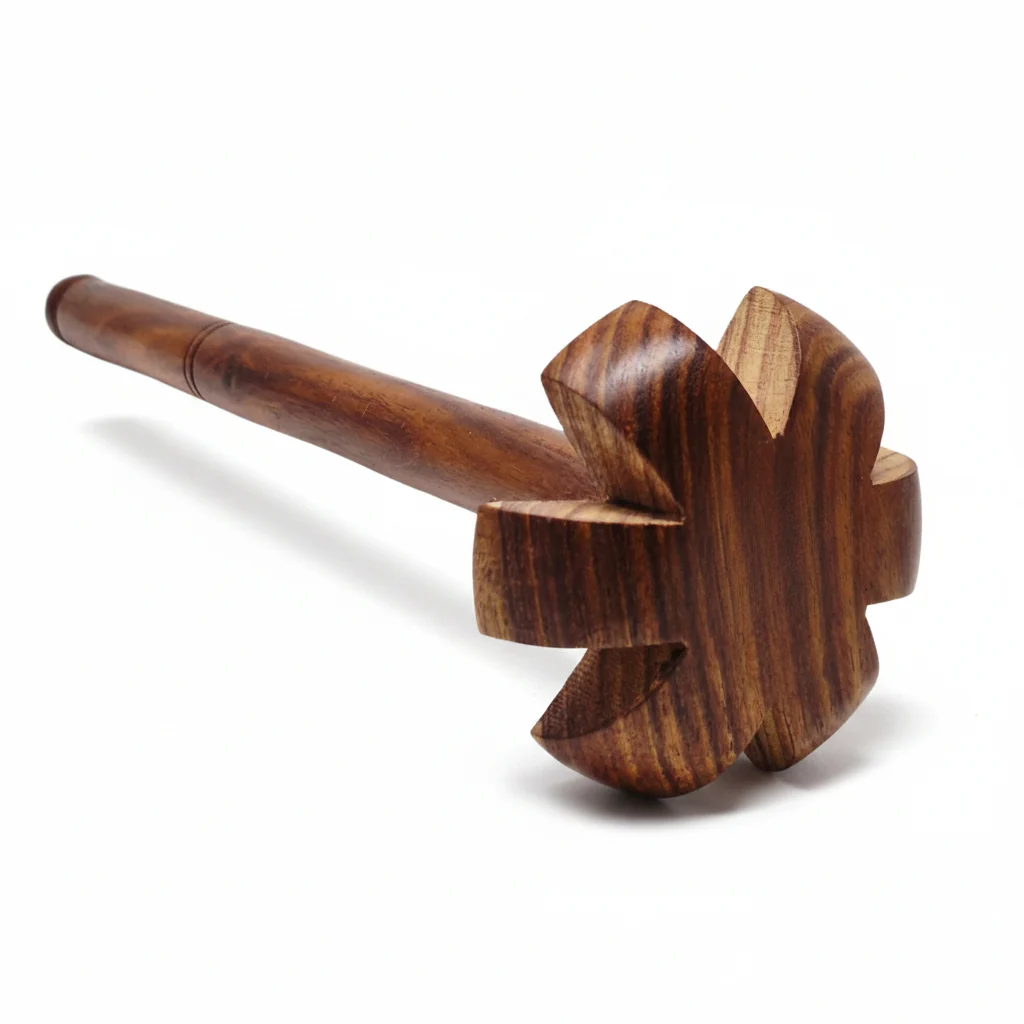 TABAKH Wooden Kitchen Masher, Traditional Dal Ghotni Mixer, Handmade Blender Tool, Ravai