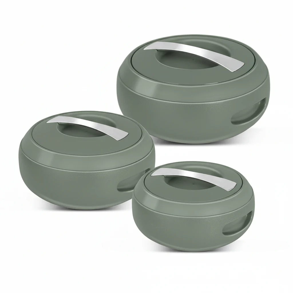 TABAKH Gourmet Inner Stainless Steel Casserole Set of 3 with Lockable Lid (2000+3000+5000 ml), BPA Free | Food Grade Serving Set | Ideal for Chapati, Warm & Fresh Food - Image 4