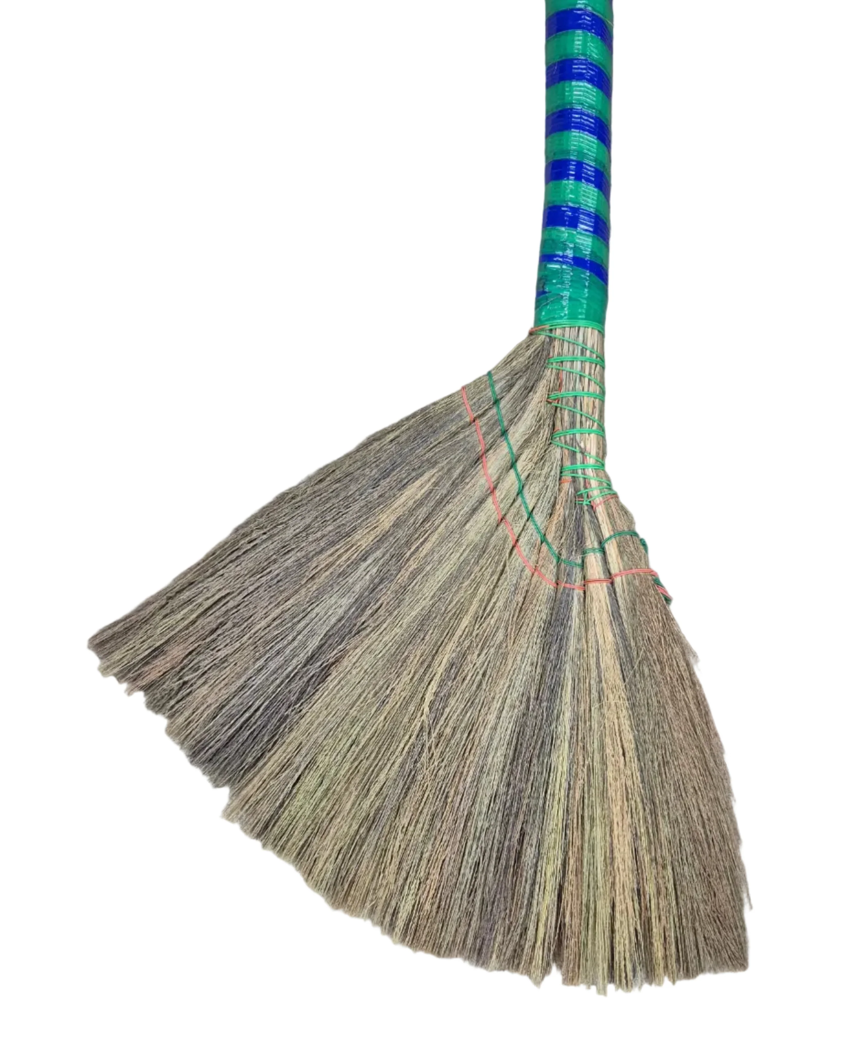 TABAKH Vietnam Hand Made Straw Soft Broom with Colored Handle 12" Head Width, 40" Overall Length -1pc - Image 2