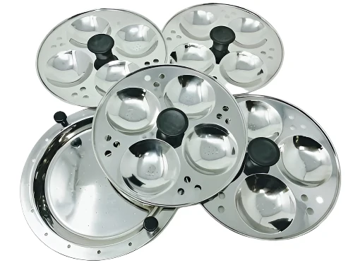 TABAKH Stainless Steel Cooker w/ 4-Rack Idli Stand & Multi Purpose Steamer Plate, Makes 16 Idlis (Induction Friendly) - Image 4