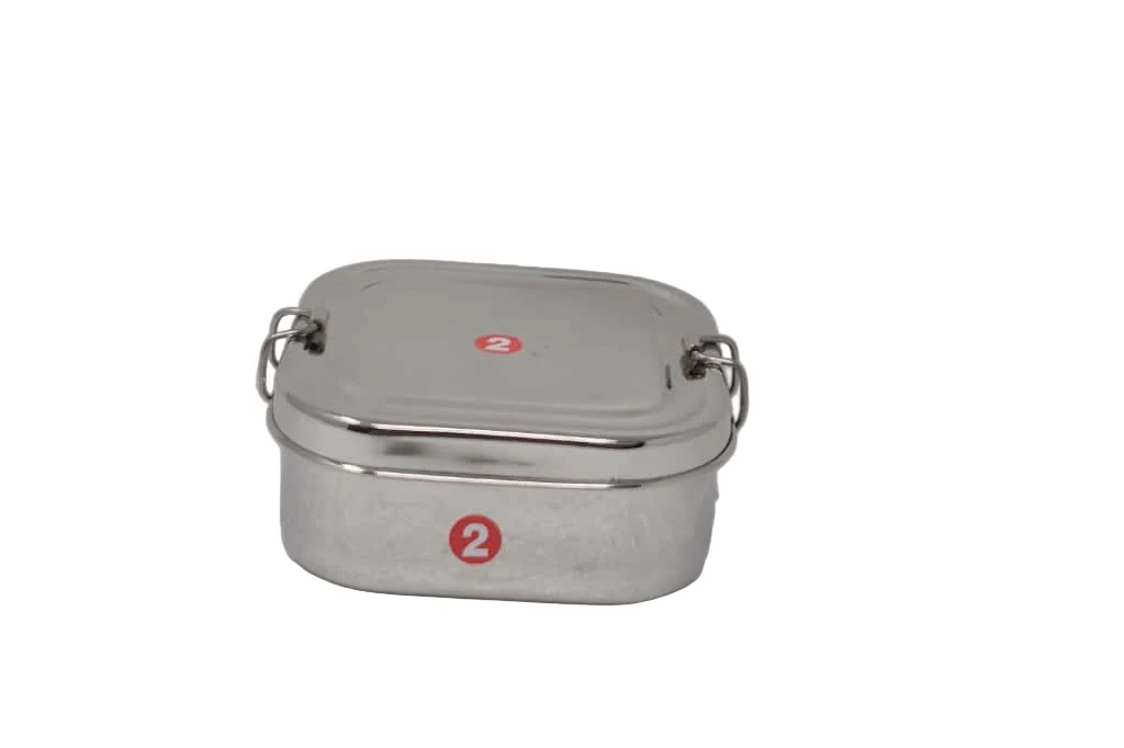 TABAKH Square Stainless Steel Food Pack / Lunch Box Size #2