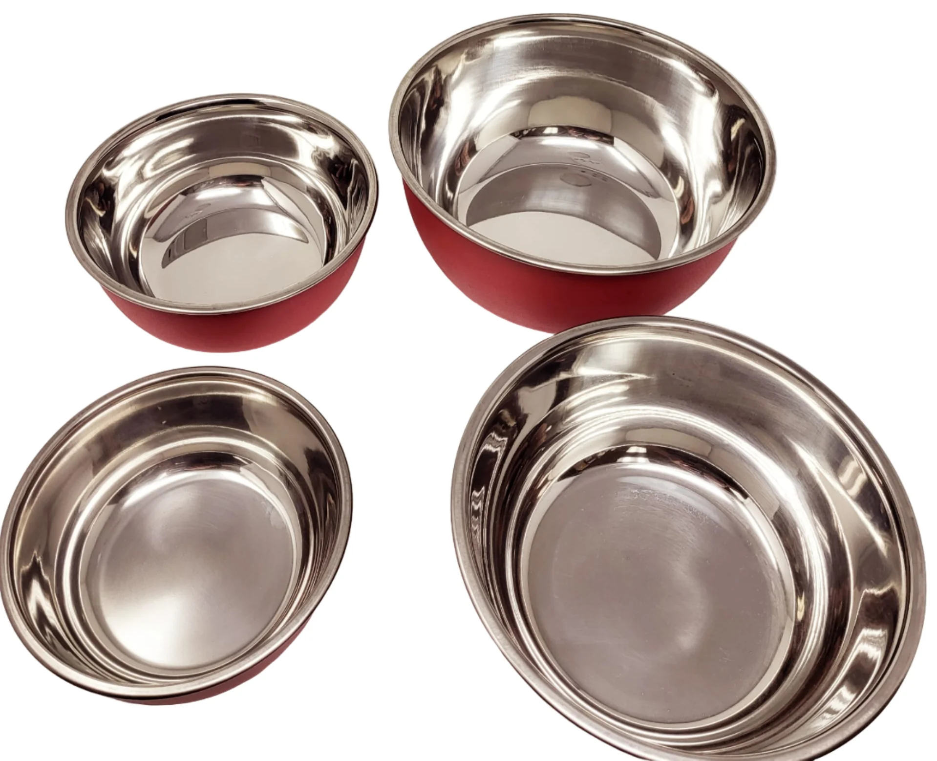 TABAKH Stainless Steel Bowls Set 4pcs, Red - Image 2
