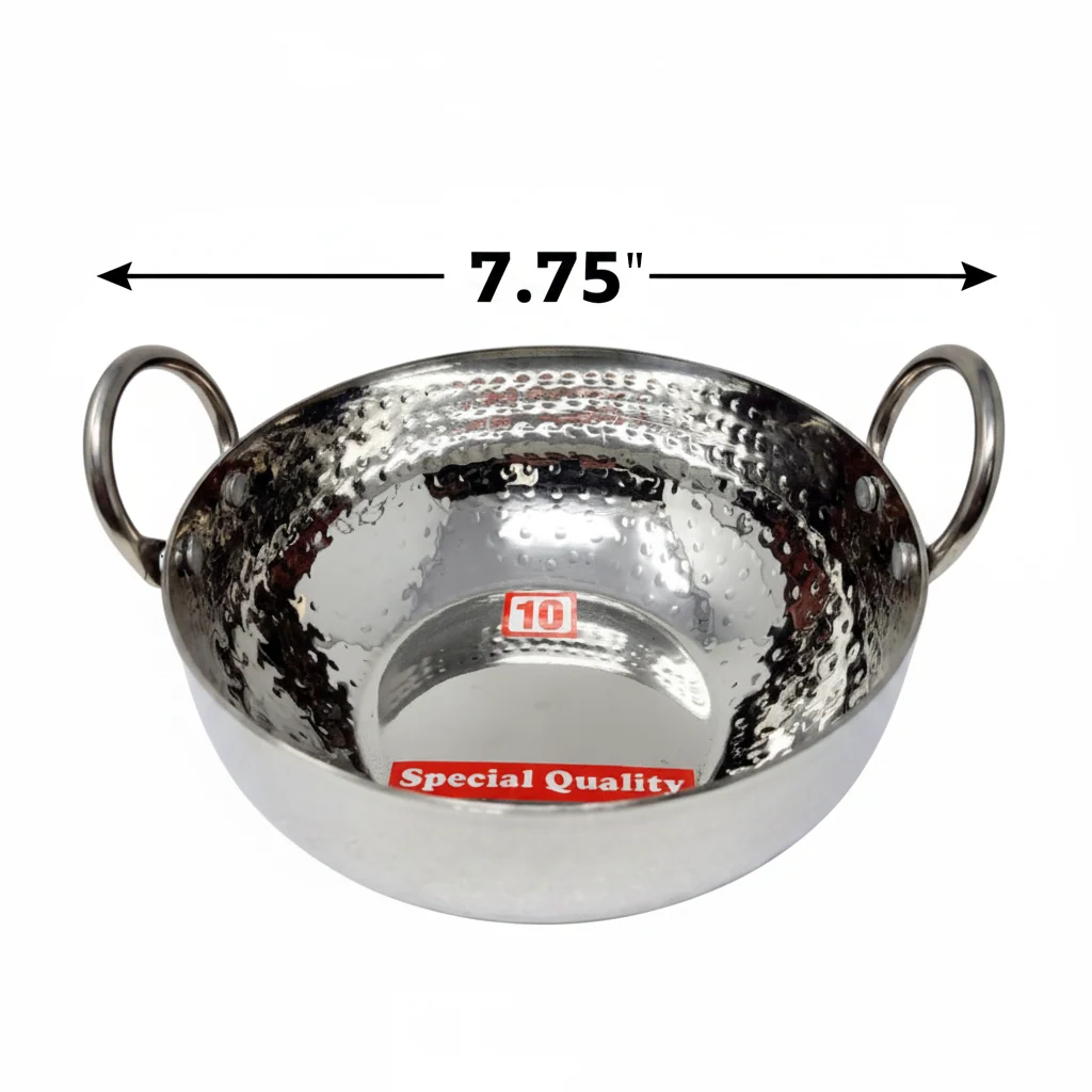 TABAKH Stainless Steel Kadai Flat Bottom - Image 2