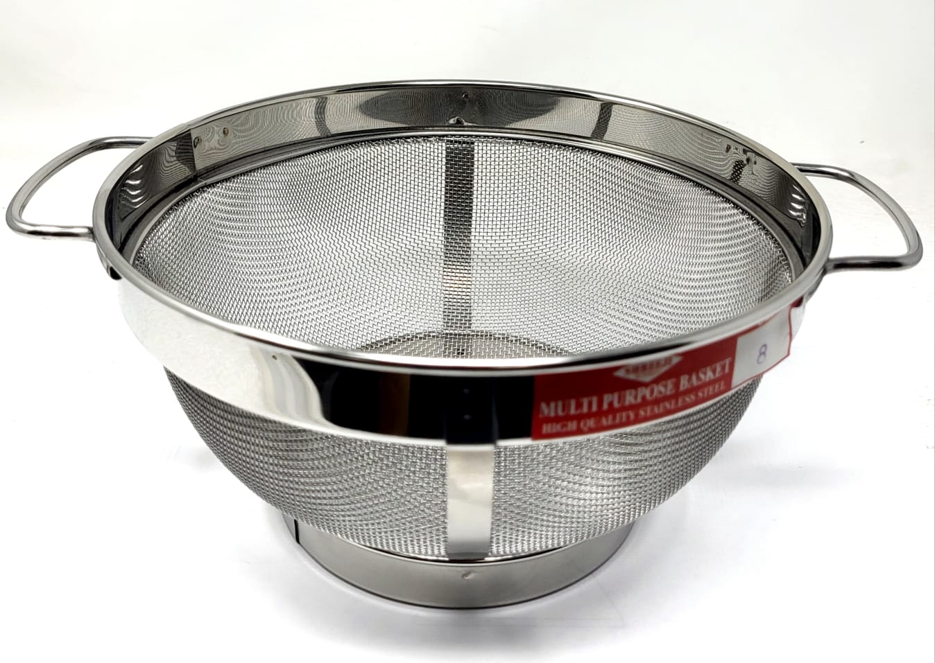 TABAKH Stainless Steel Multi Purpose Basket | Fruit Basket | Vegetable Basket (8 Inch Diameter)
