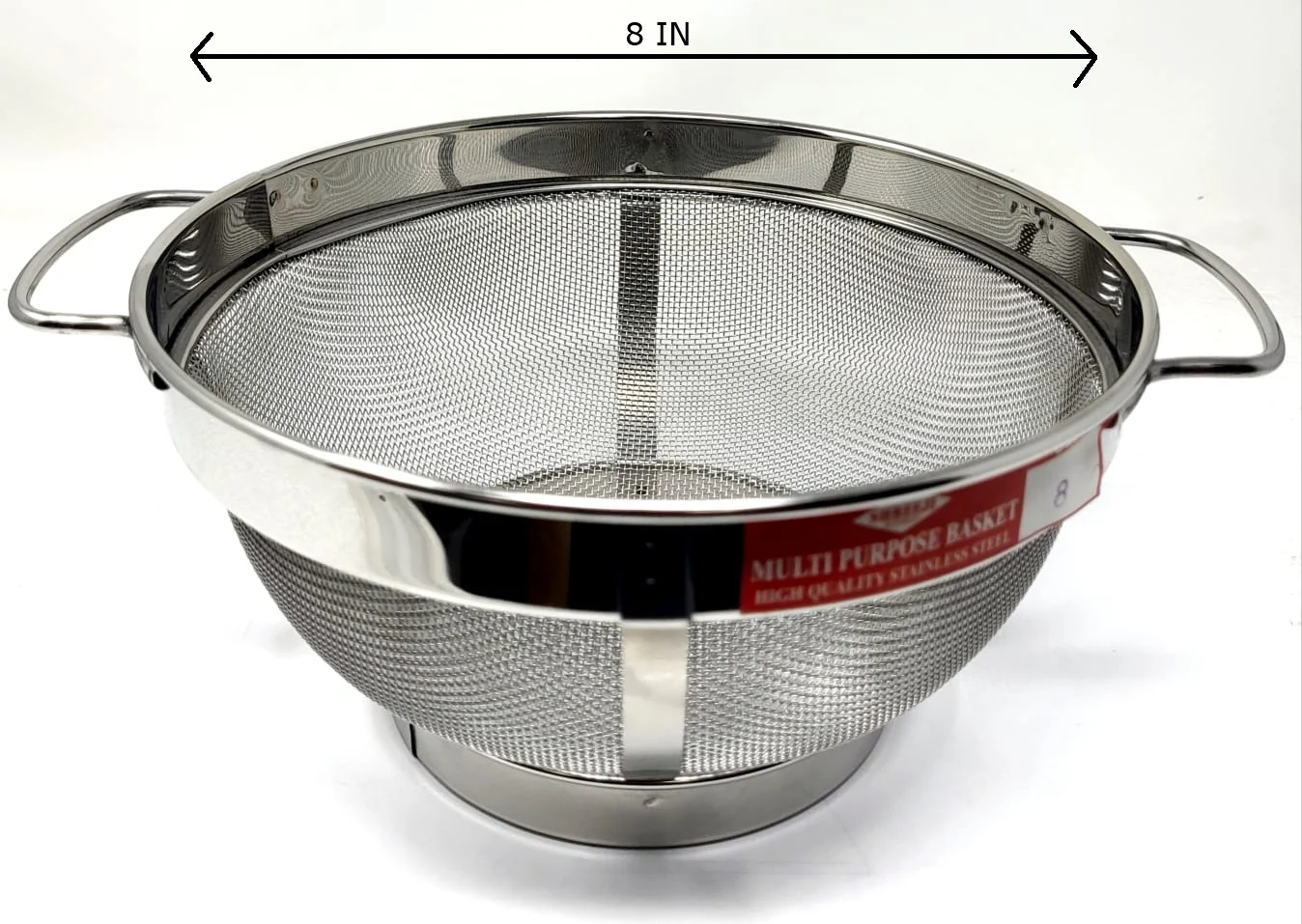 TABAKH Stainless Steel Multi Purpose Basket | Fruit Basket | Vegetable Basket (8 Inch Diameter) - Image 2
