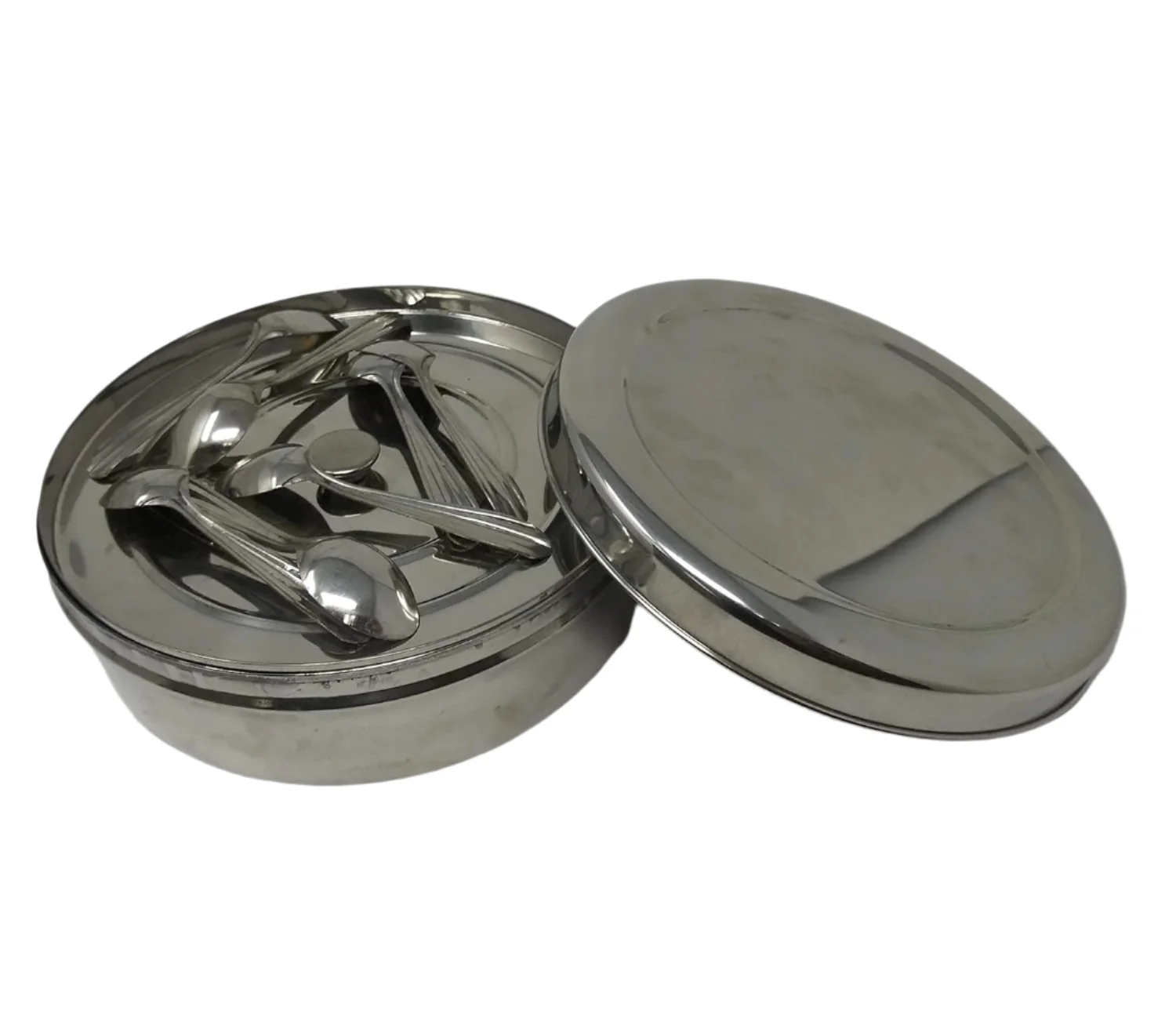 Tabakh Stainless Steel Sada Masala Dabba Spice Container Box, 8-Inches, Silver - Image 3