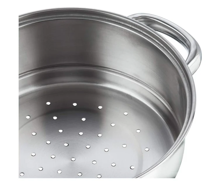 Vinod Stainless Steel Steamer 2 Tier with Glass Lid 20 cm | 2.5 mm Thick Base | Multi Purpose Momos, Modak Maker Steamer | Induction and Gas Base - Image 2