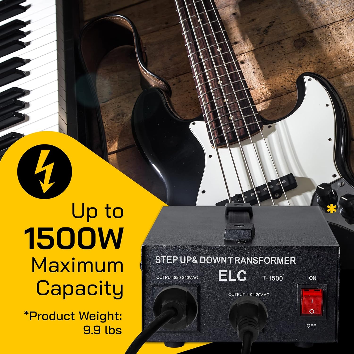 ELC T-1500 Voltage Converter Transformer - Step Up/Down - 110v to 220v / 220v to 110v Power Converter - Circuit Breaker Protection, CE Certified [3-Years Warranty] - Image 4