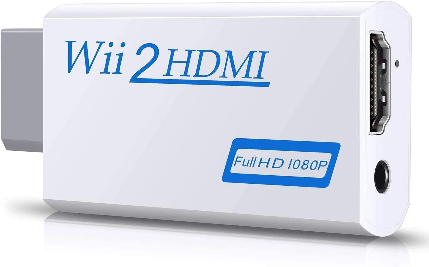 Wii Hdmi Converter Adapter, Goodeliver Wii to Hdmi 1080p Connector Output Video 3.5mm Audio - Supports All Wii Display Modes, White